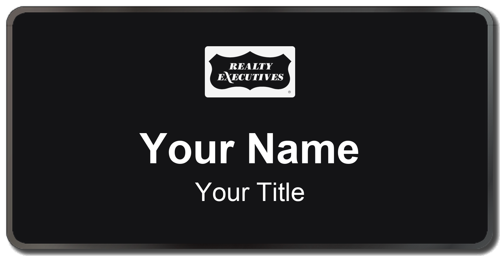 Realty Executives Badge, Black, Black Border