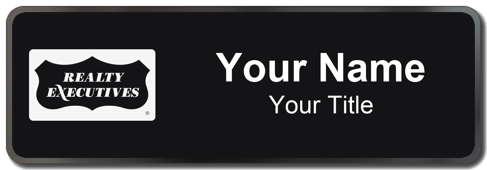 Realty Executives Badge, Black, Black Border