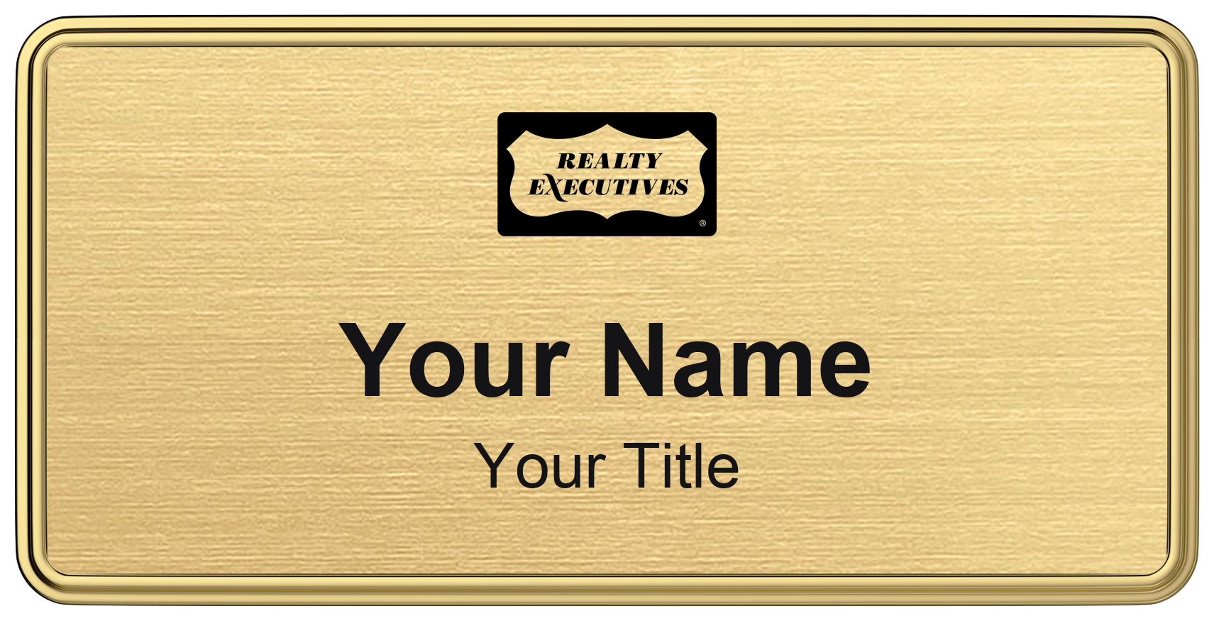 Realty Executives Badge, Gold Metallic, Gold Border