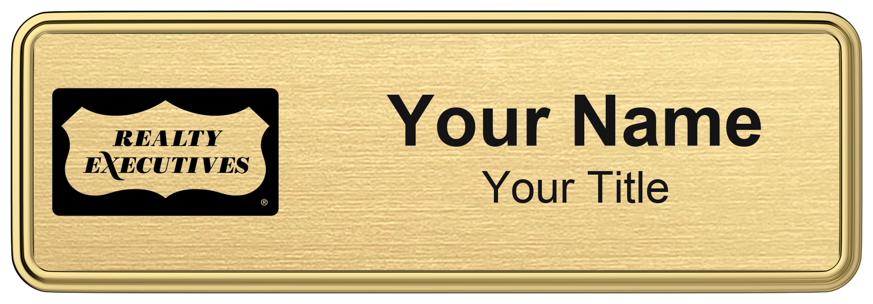 Realty Executives Badge, Gold Metallic, Gold Border