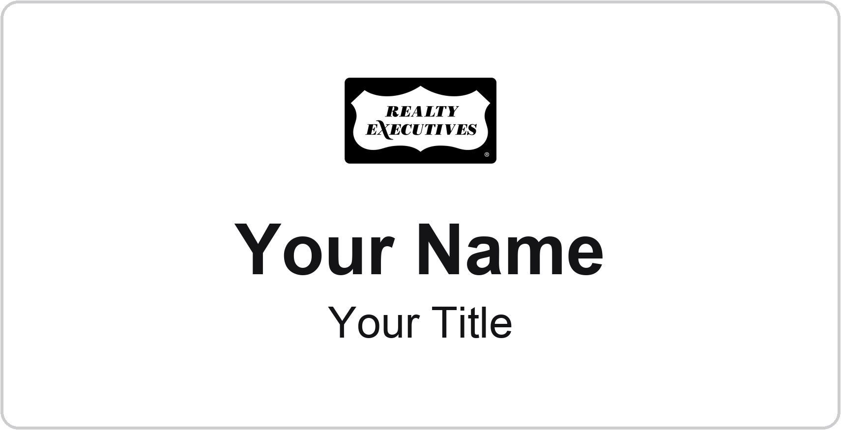 Realty Executives Badge, White, No Border