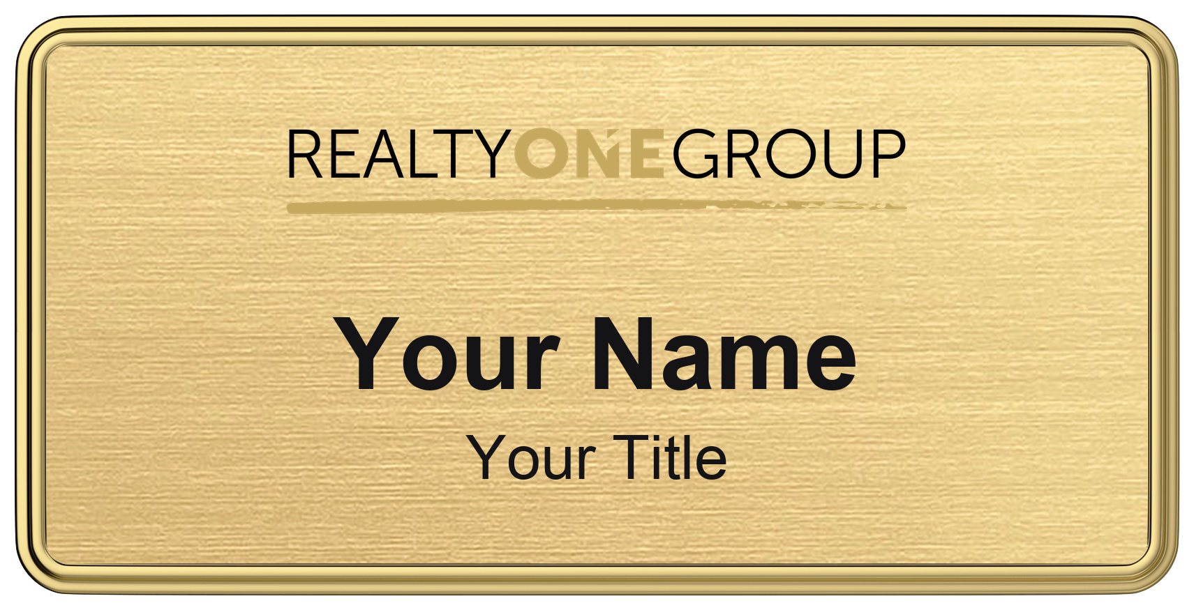 Realty ONE Group Badge, Gold Metallic, Gold Border