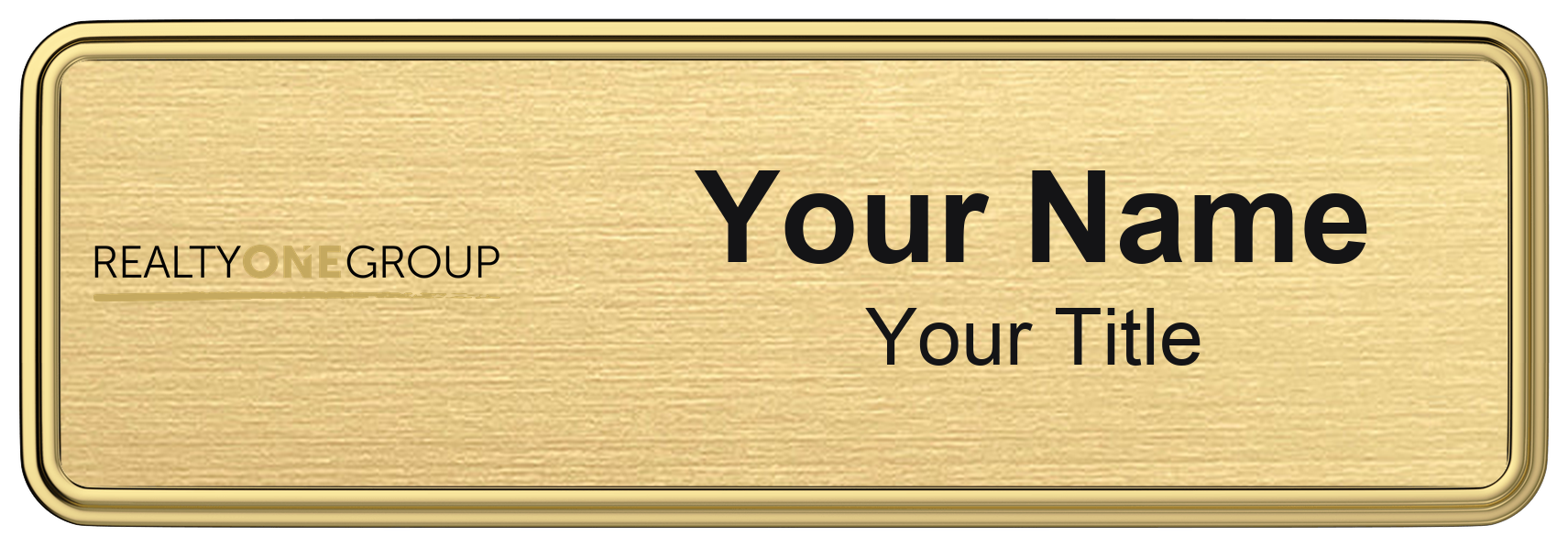 Realty ONE Group Badge, Gold Metallic, Gold Border