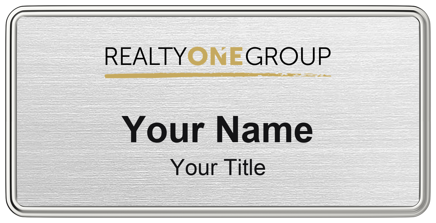Realty ONE Group Badge, Silver Metallic, Silver Border