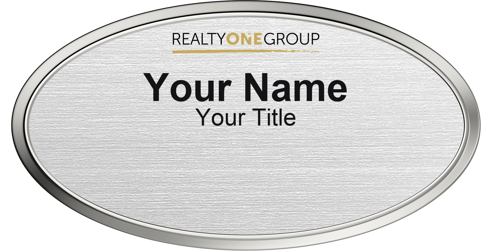 Realty ONE Group Badge, Silver Metallic, Silver Border