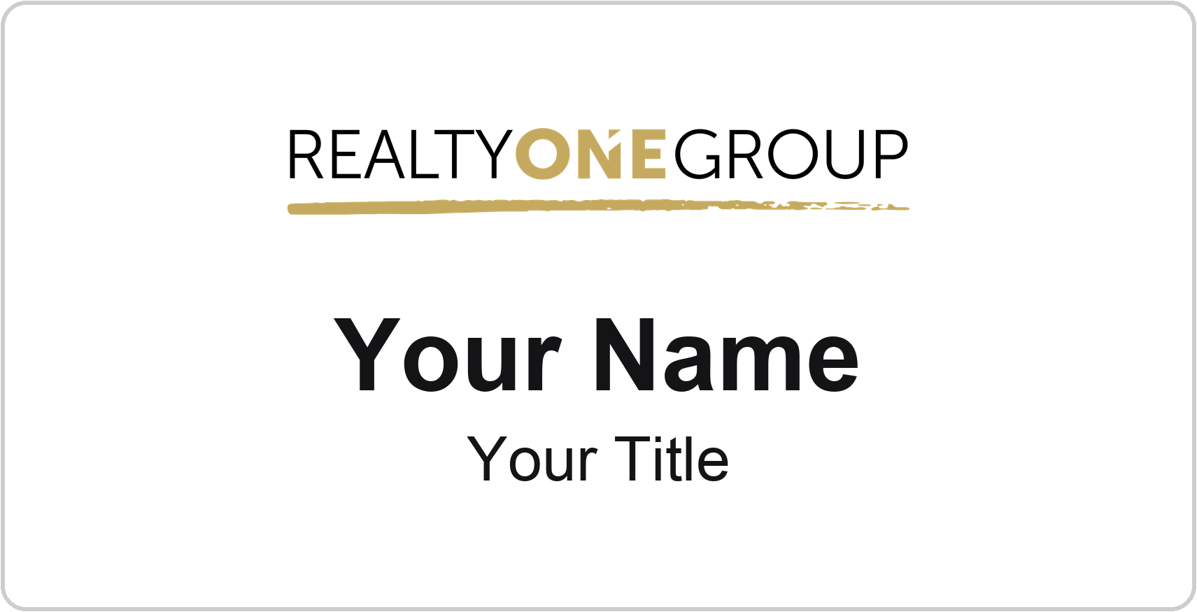 Realty ONE Group Badge, White, No Border