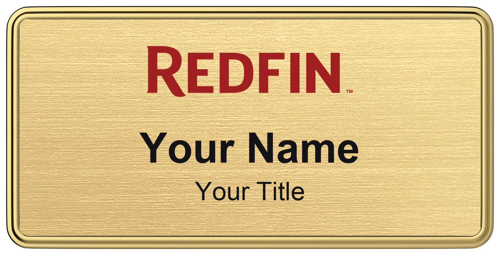 Redfin Badge, Gold Metallic, Gold Border