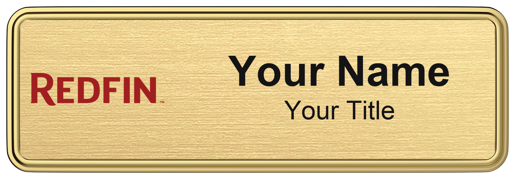 Redfin Badge, Gold Metallic, Gold Border