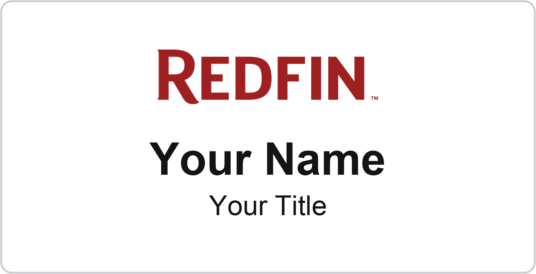 Redfin Badge, White, No Border