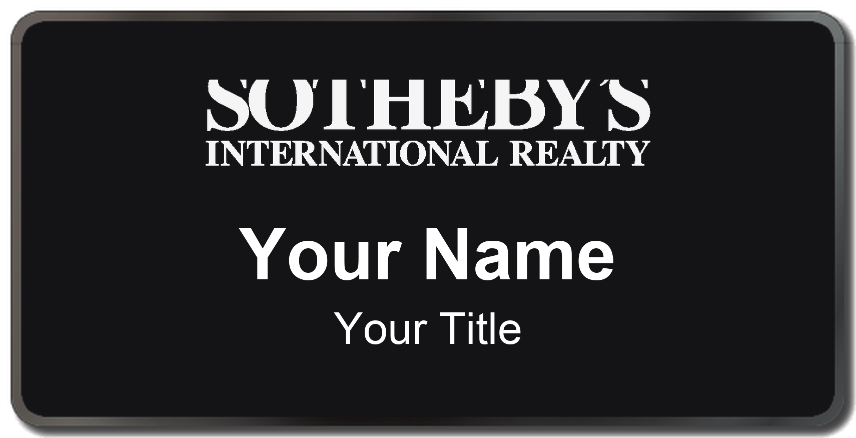 Sotheby's International Realty Badge, Black, Black Border