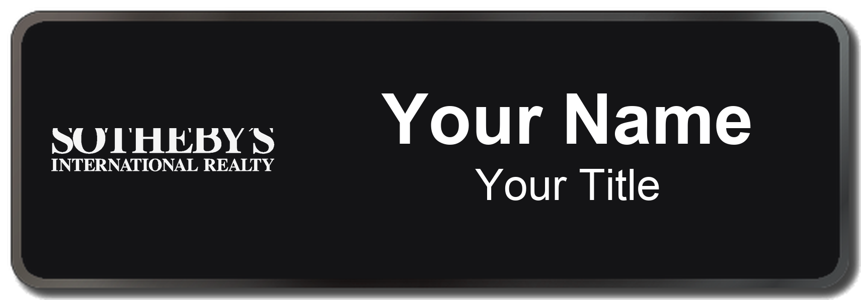 Sotheby's International Realty Badge, Black, Black Border