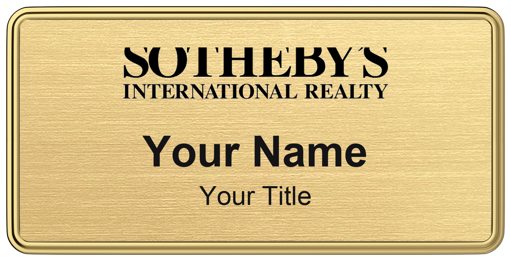 Sotheby's International Realty Badge, Gold Metallic, Gold Border