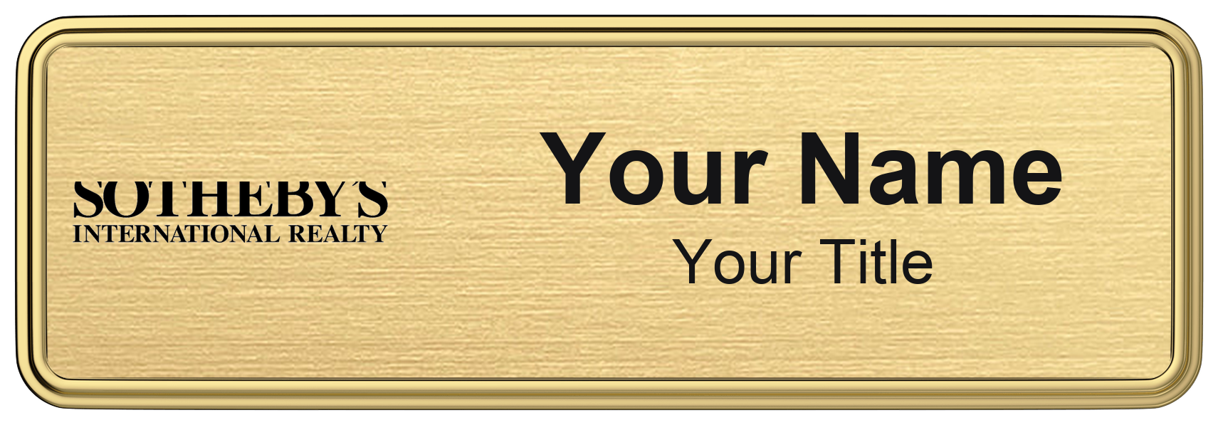 Sotheby's International Realty Badge, Gold Metallic, Gold Border