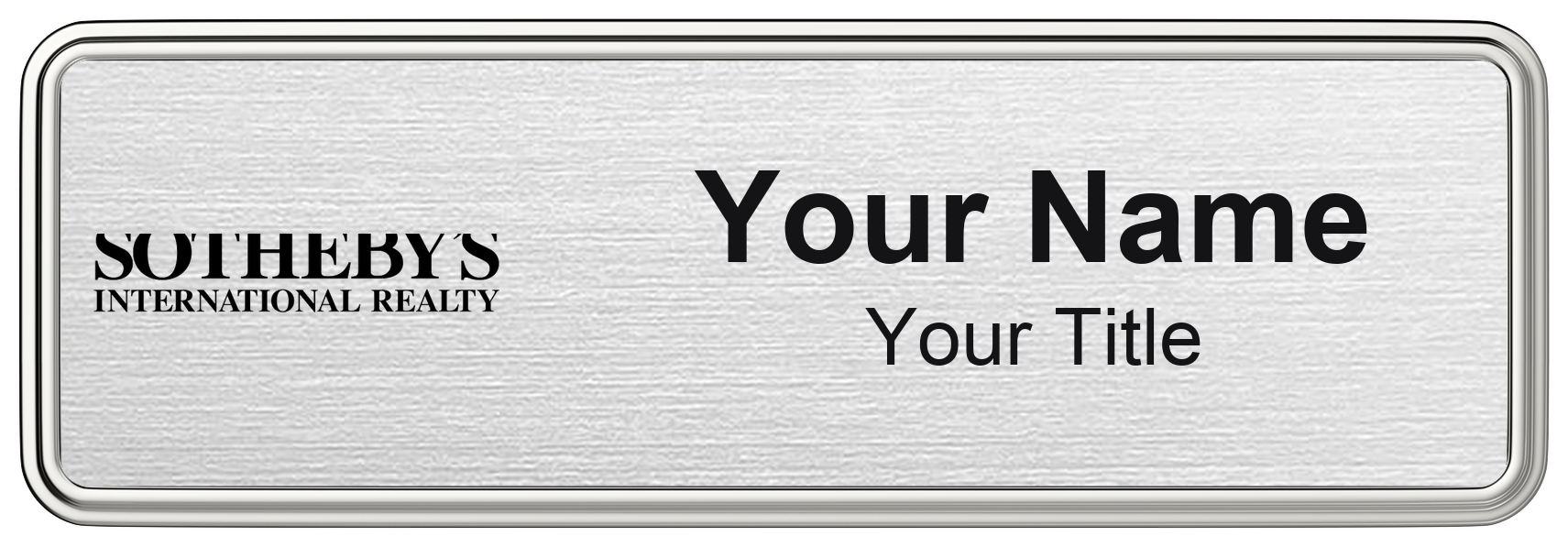 Sotheby's International Realty Badge, Silver Metallic, Silver Border