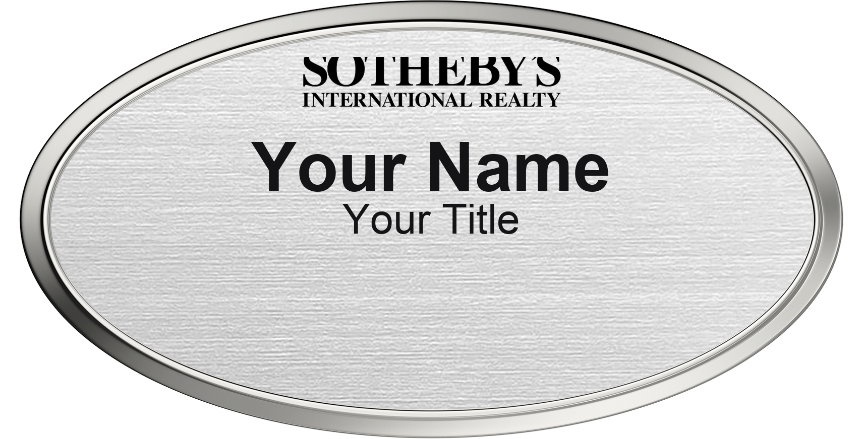 Sotheby's International Realty Badge, Silver Metallic, Silver Border