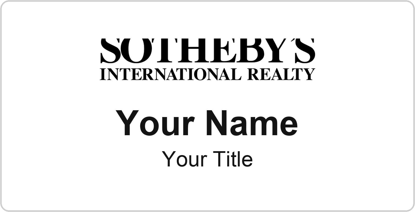 Sotheby's International Realty Badge, White, No Border