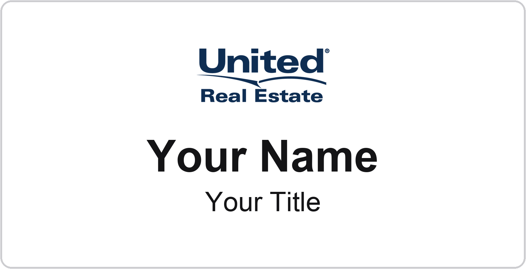 United Real Estate Badge, White, No Border