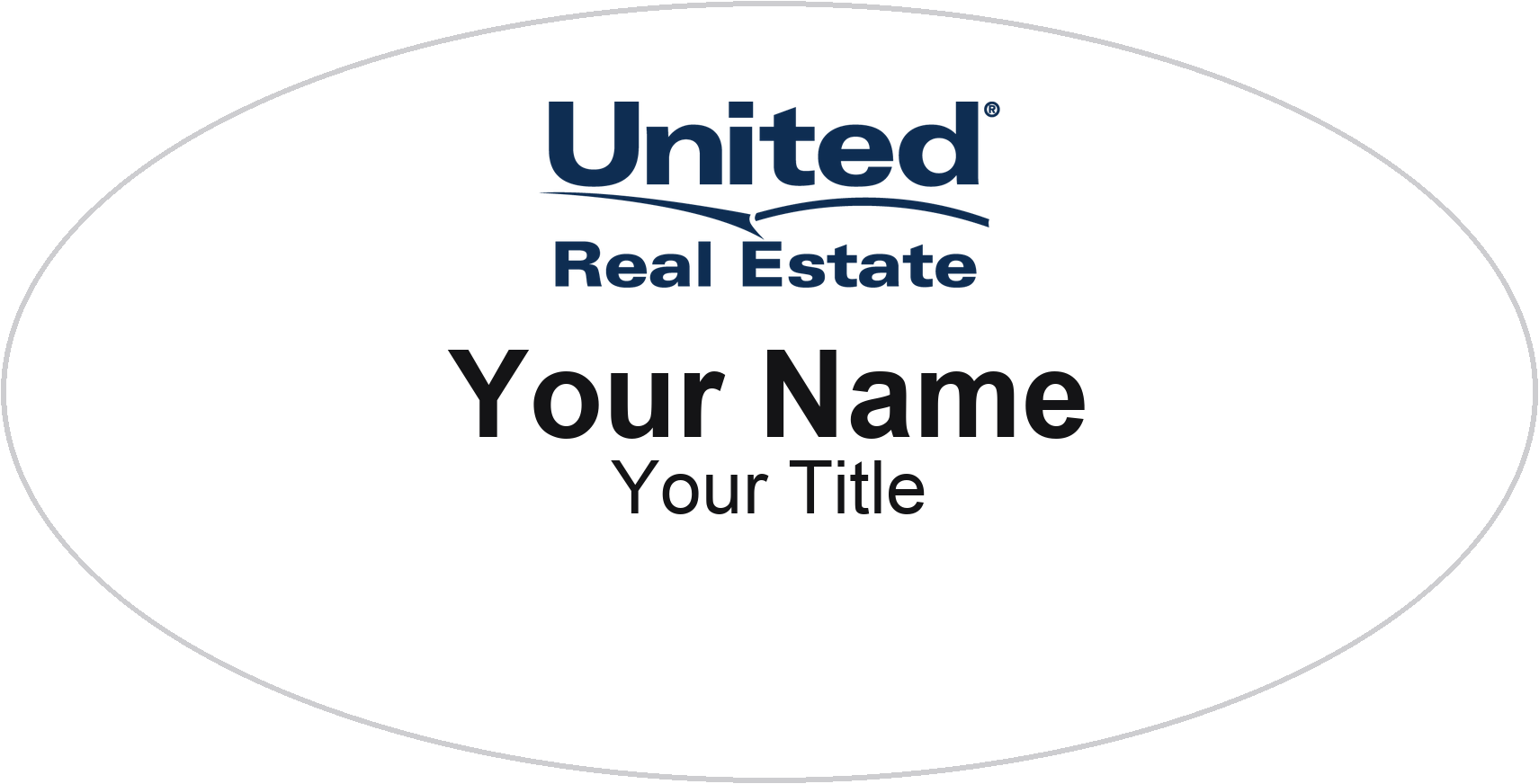 United Real Estate Badge, White, No Border