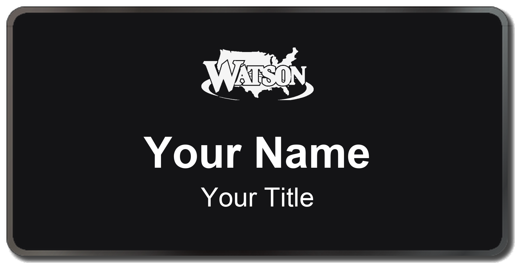 Watson Realty Badge, Black, Black Border