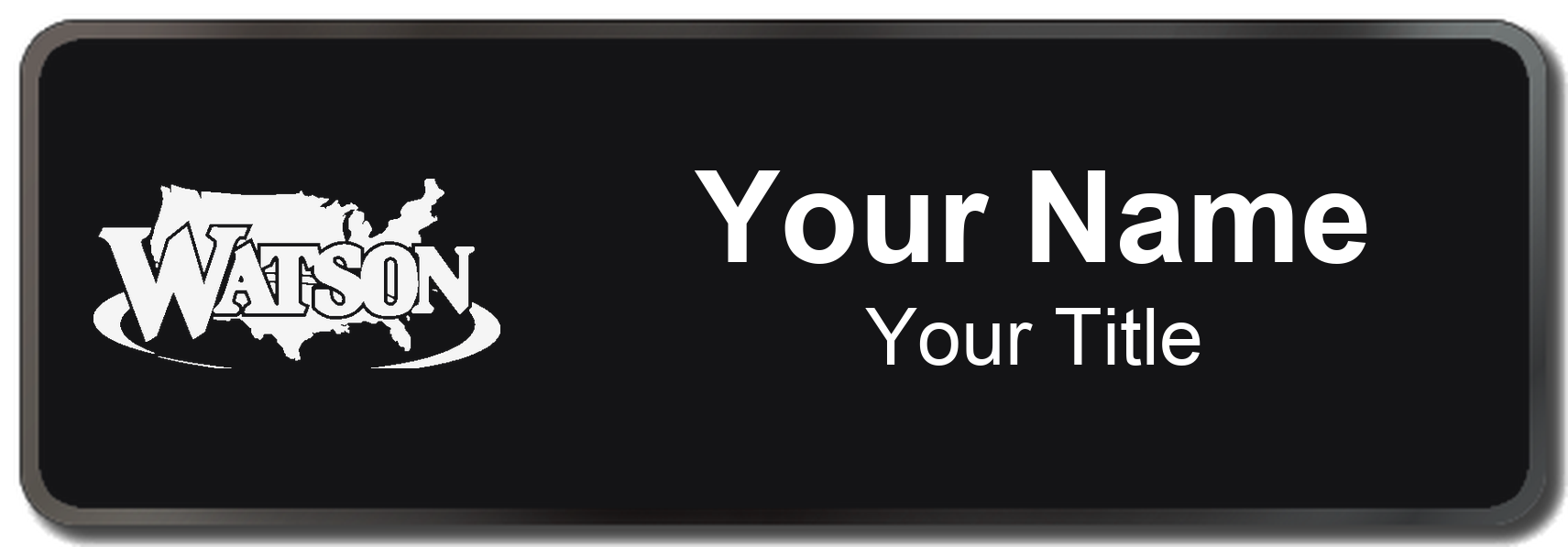 Watson Realty Badge, Black, Black Border