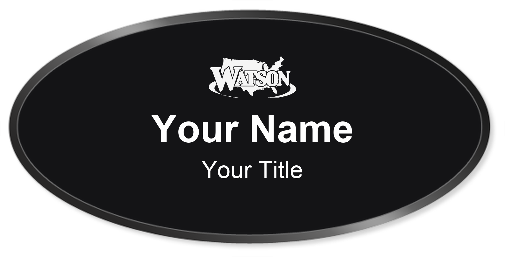 Watson Realty Badge, Black, Black Border
