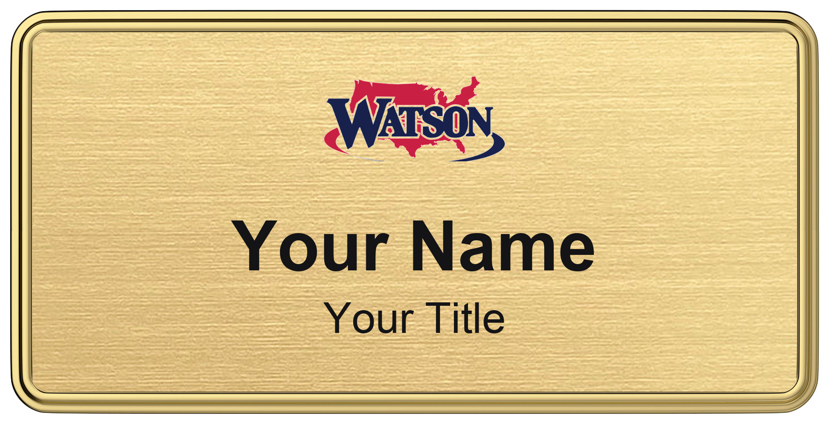 Watson Realty Badge, Gold Metallic, Gold Border