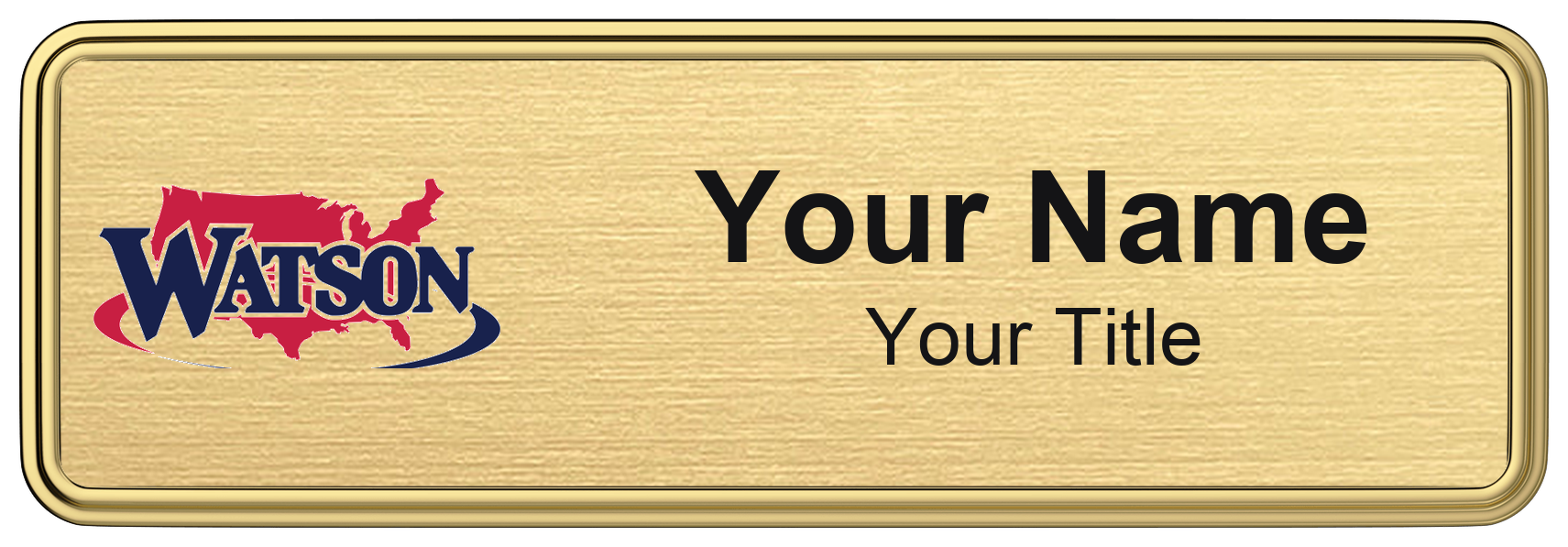 Watson Realty Badge, Gold Metallic, Gold Border