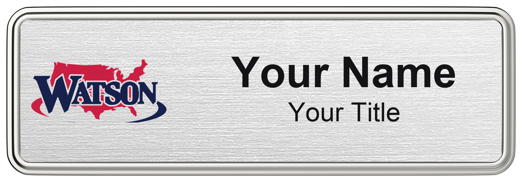 Watson Realty Badge, Silver Metallic, Silver Border