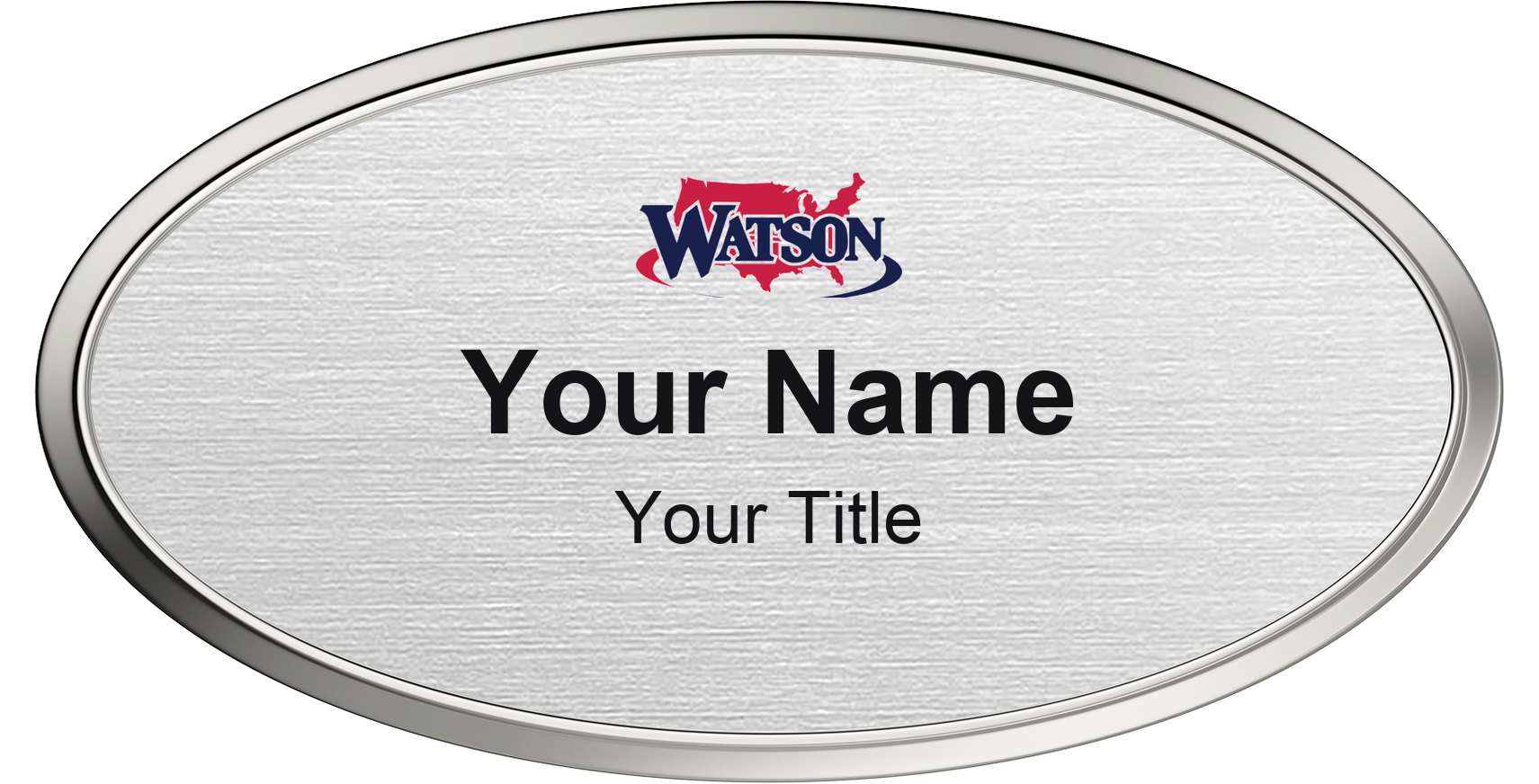 Watson Realty Badge, Silver Metallic, Silver Border