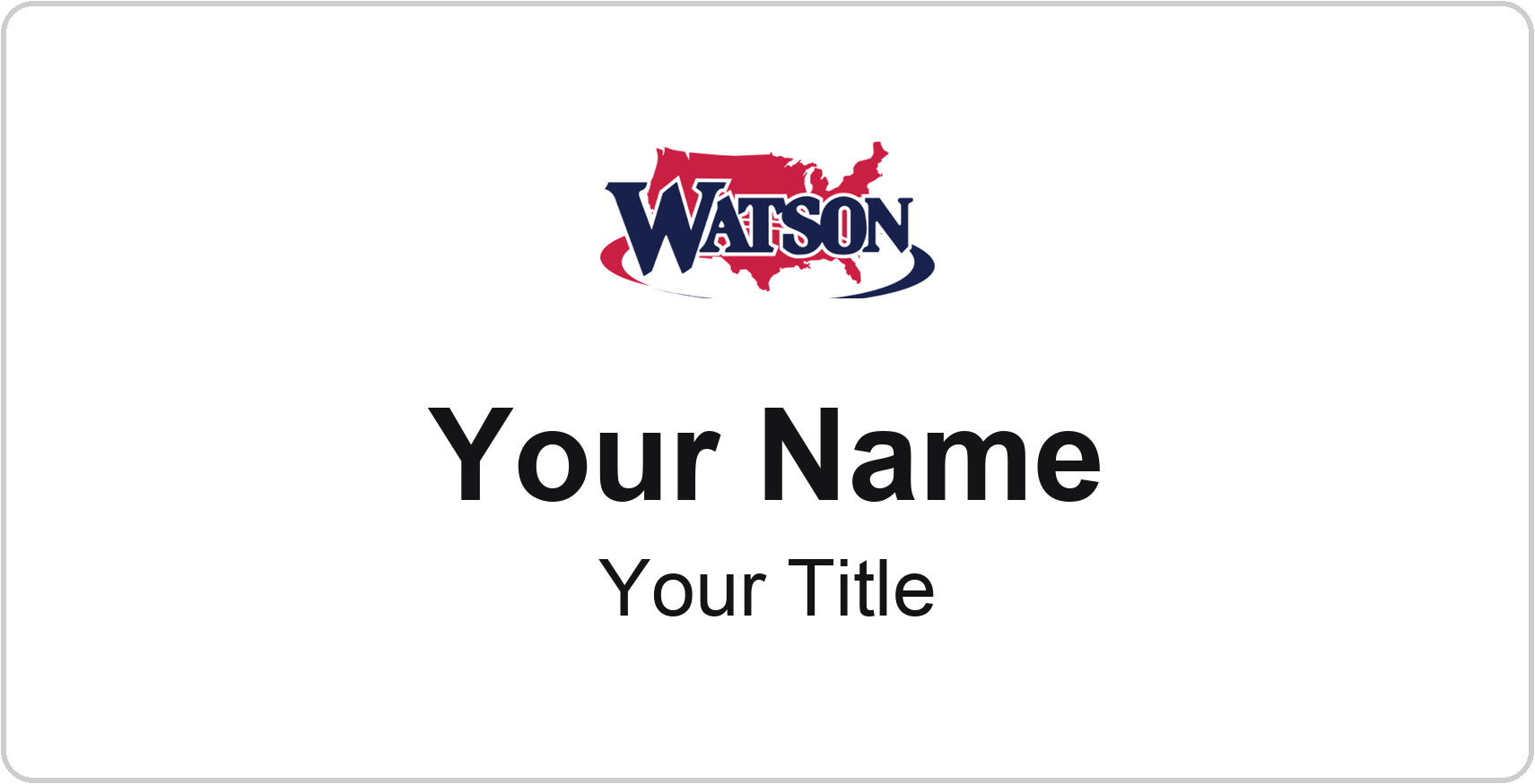 Watson Realty Badge, White, No Border