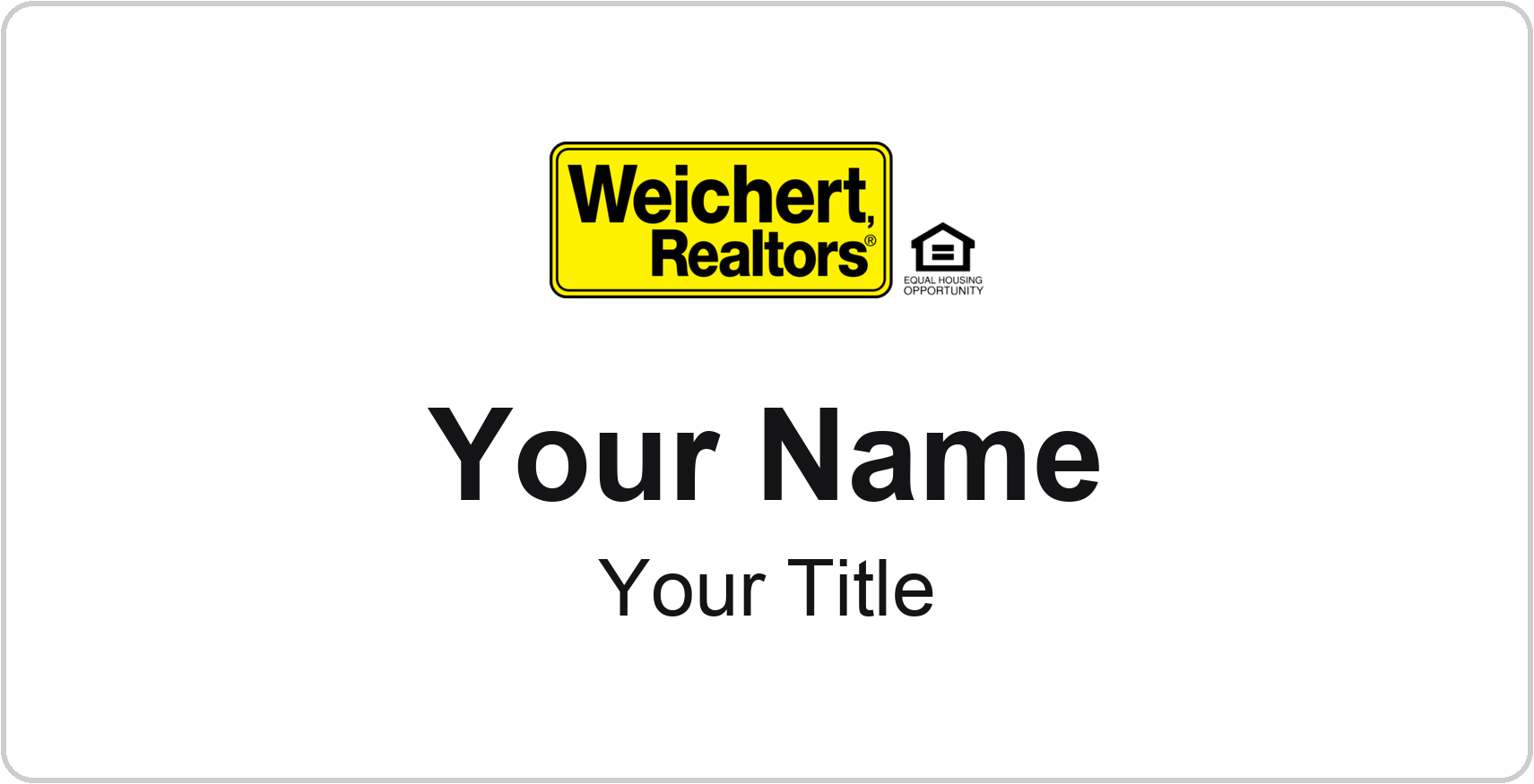 Weichert Badge, White, No Border
