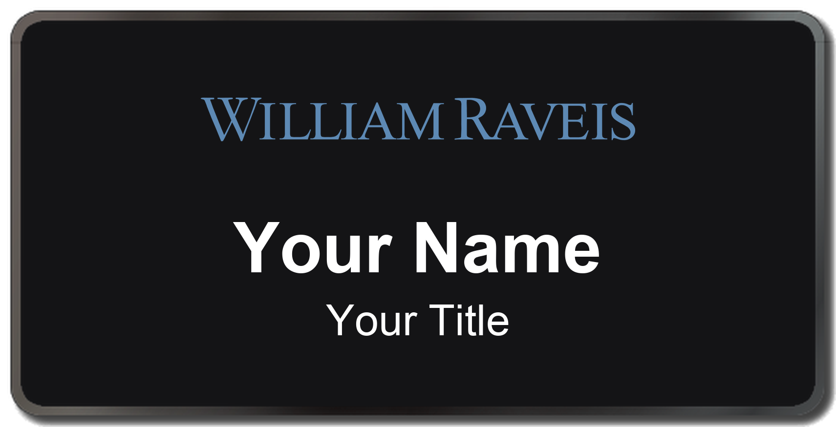 William Raveis Badge, Black, Black Border