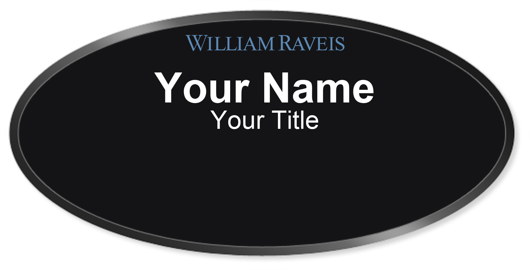 William Raveis Badge, Black, Black Border