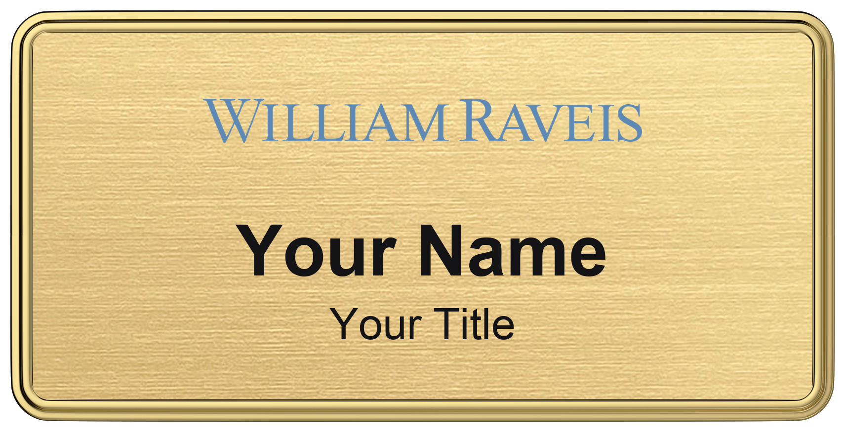 William Raveis Badge, Gold Metallic, Gold Border