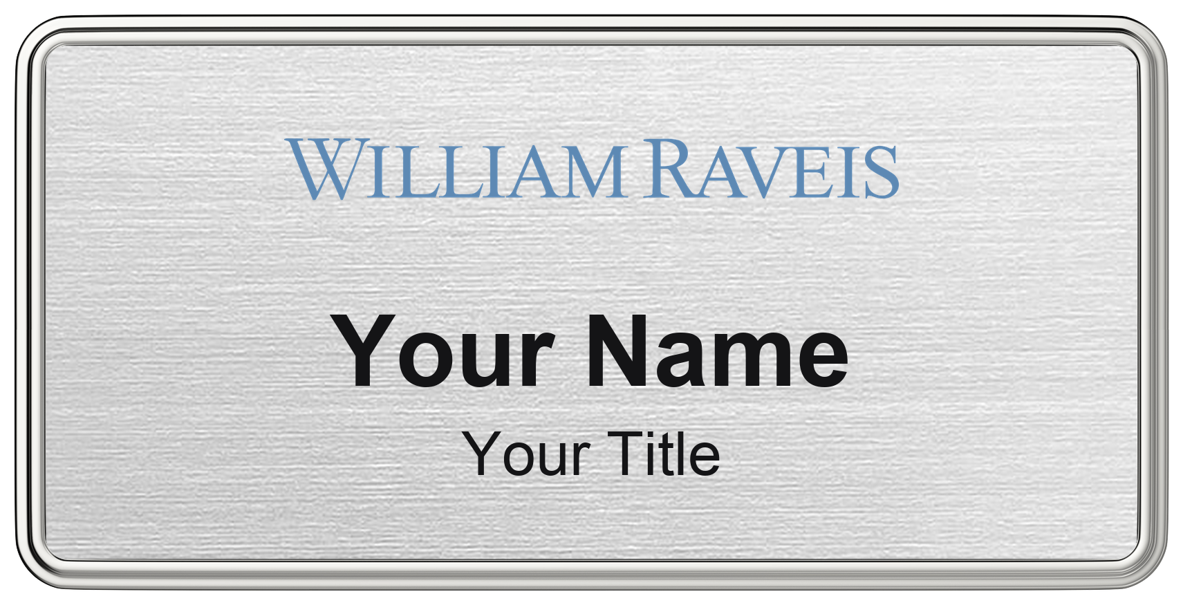 William Raveis Badge, Silver Metallic, Silver Border