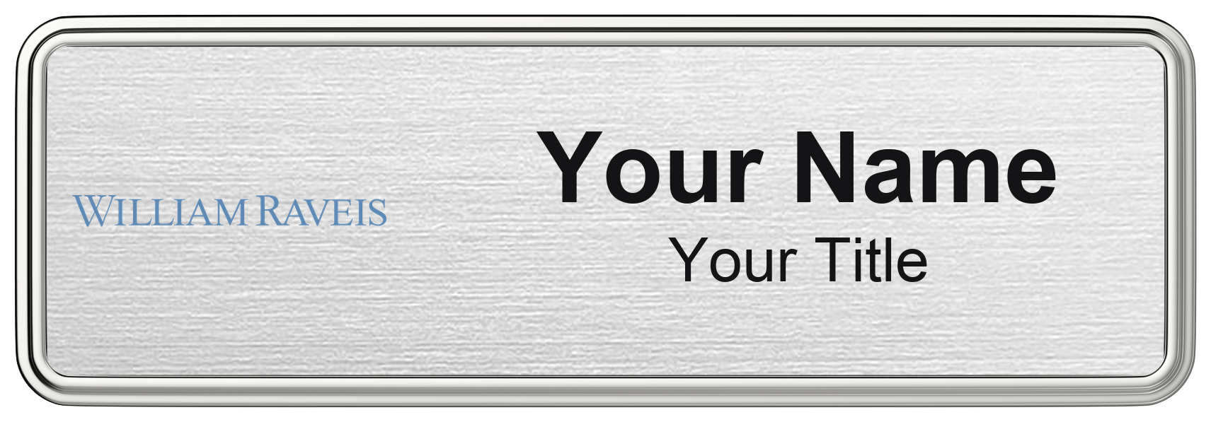 William Raveis Badge, Silver Metallic, Silver Border