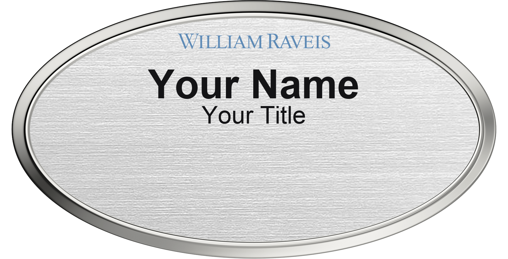 William Raveis Badge, Silver Metallic, Silver Border