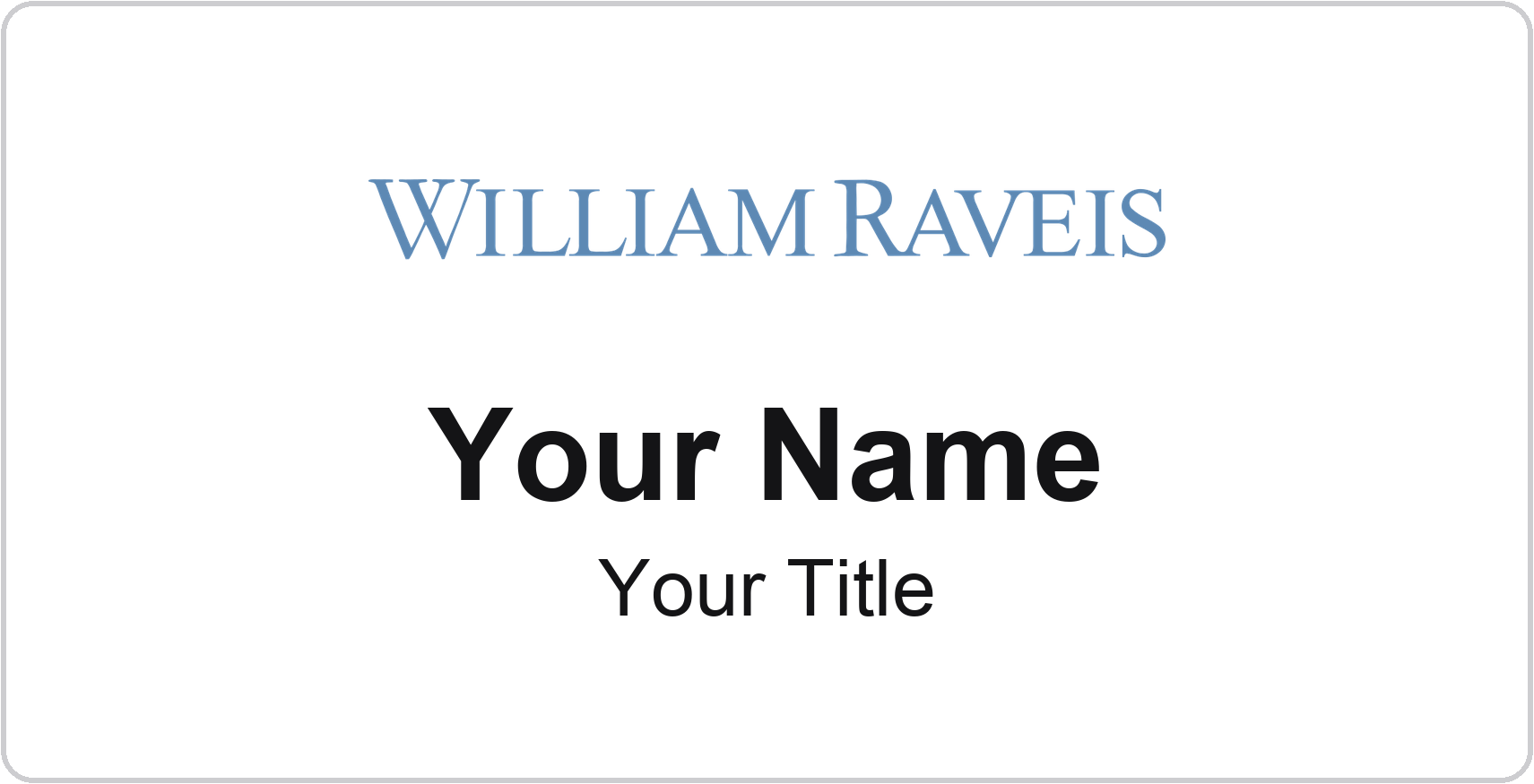 William Raveis Badge, White, No Border