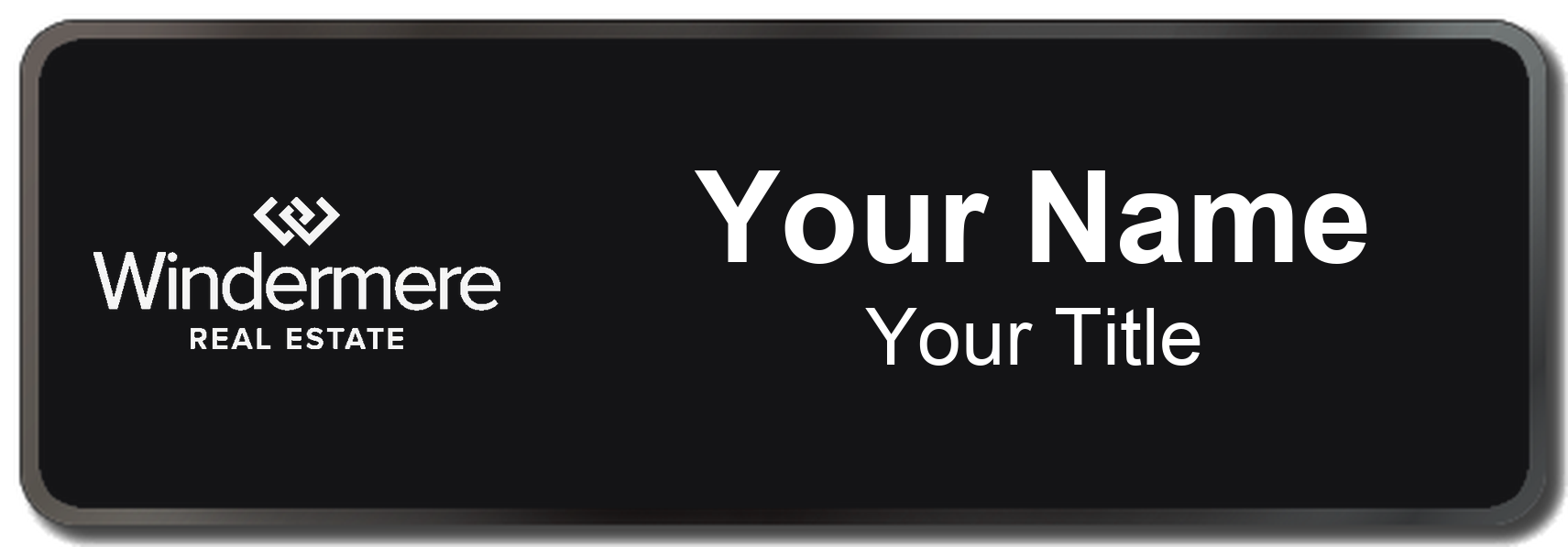 Windermere Badge, Black, Black Border