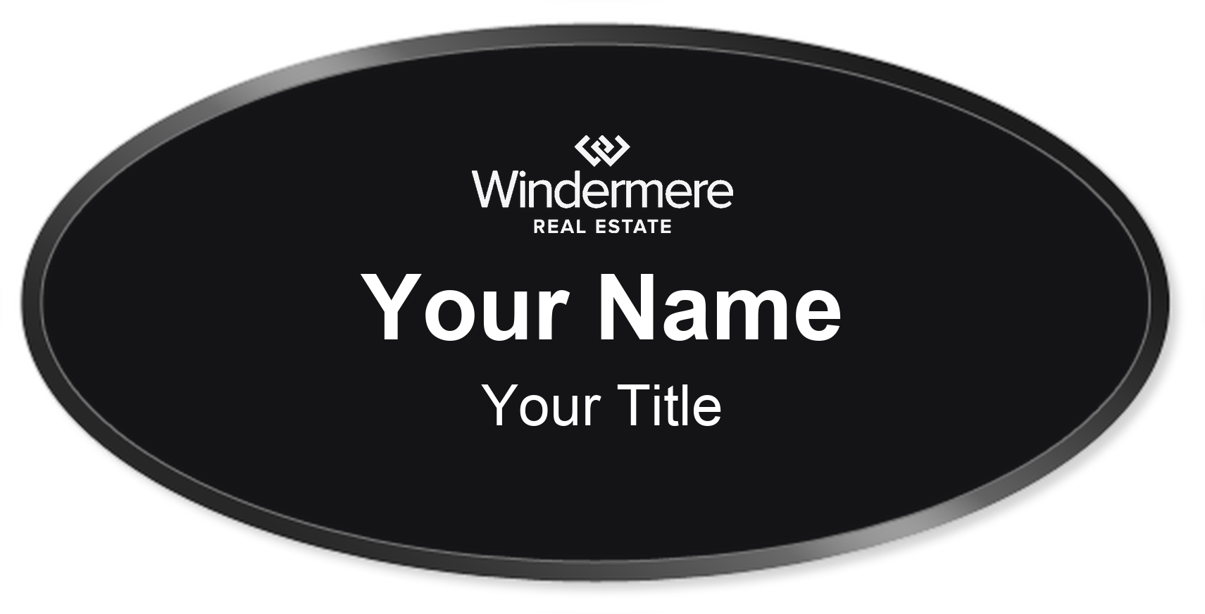 Windermere Badge, Black, Black Border