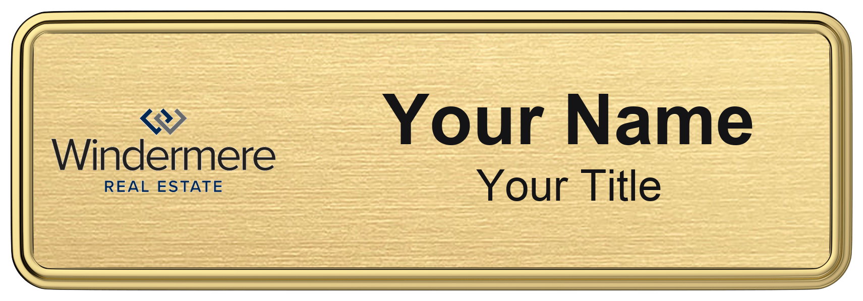 Windermere Badge, Gold Metallic, Gold Border
