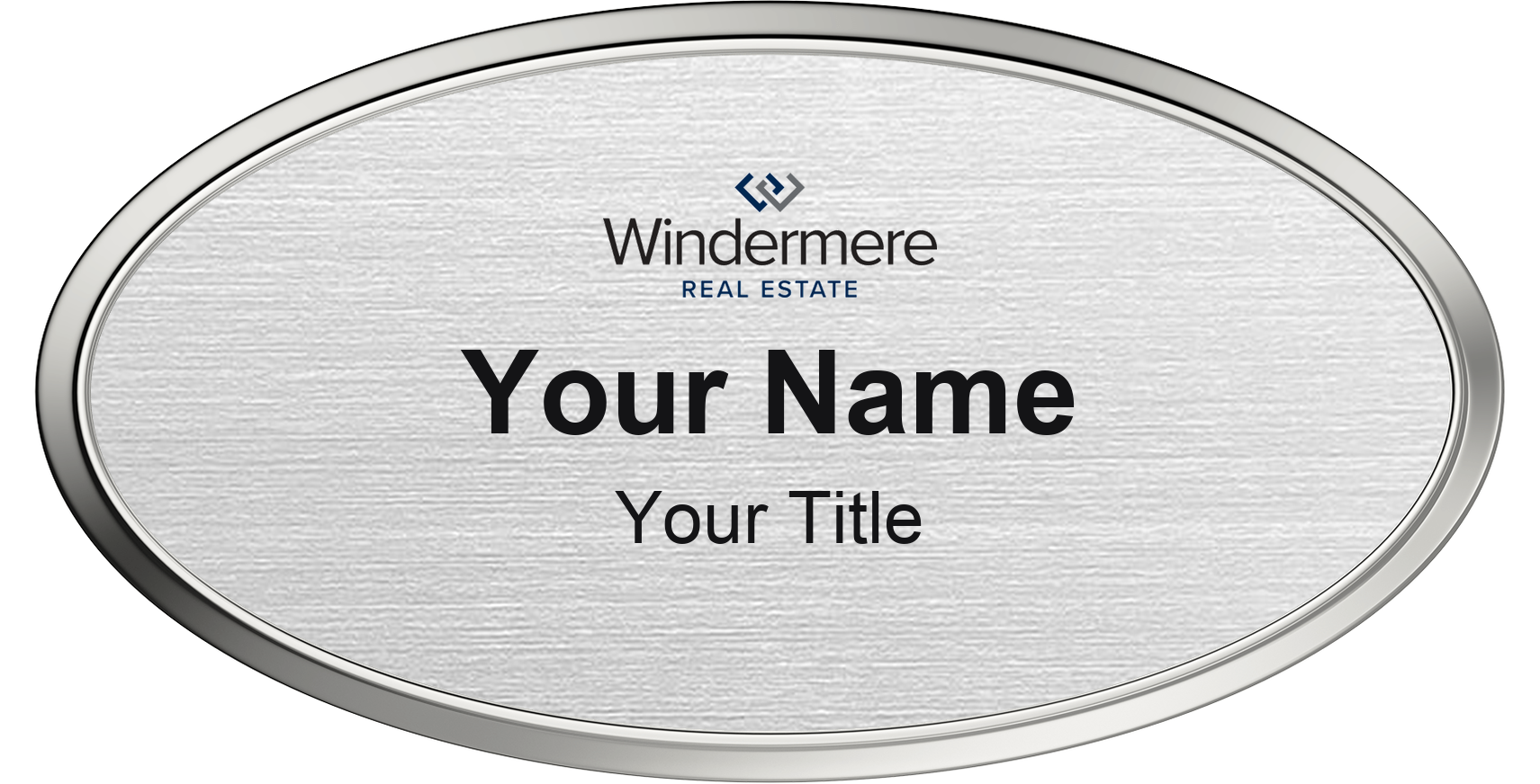 Windermere Badge, Silver Metallic, Silver Border