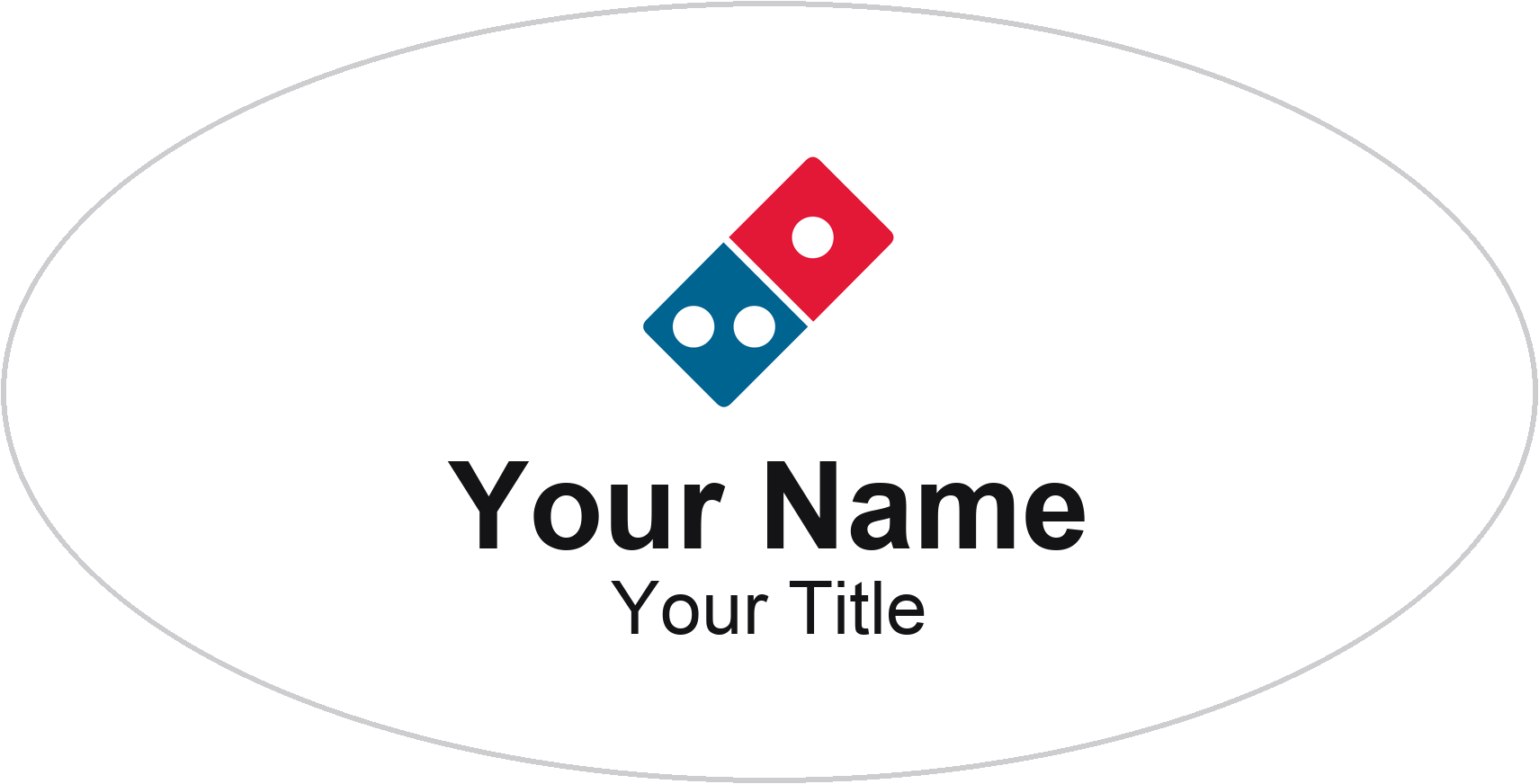 Domino's restaurant name badge White, No Border