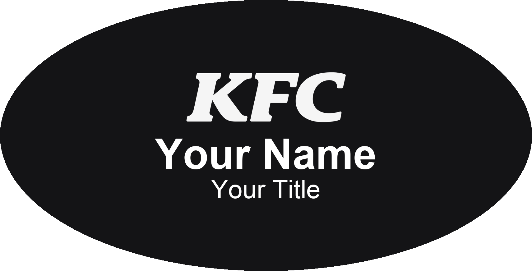 KFC restaurant name badge Black, No Border