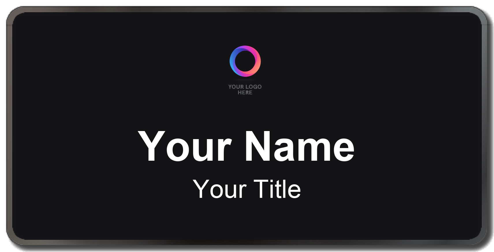 Black, Black Border name badge template