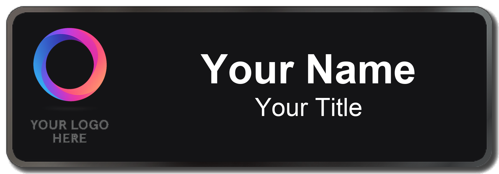 Black, Black Border name badge template
