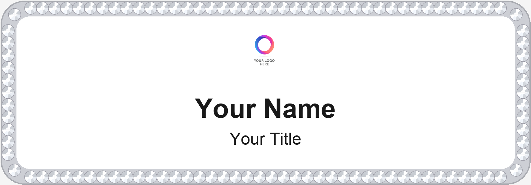 White Bling, Crystal Stones custom name tag