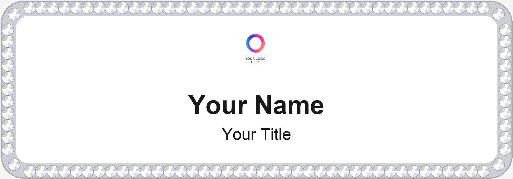 White Bling, Crystal Stones name badge template