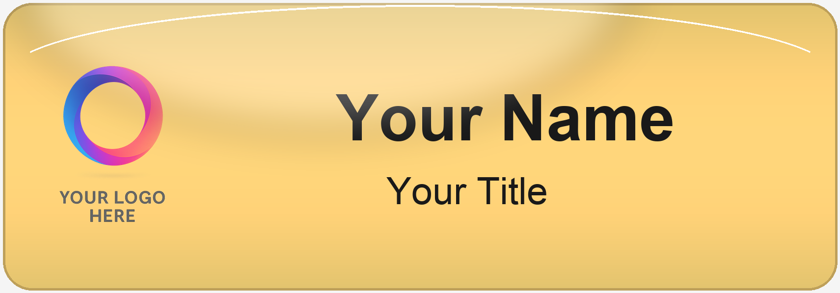 Brushed Gold, Domed name badge template