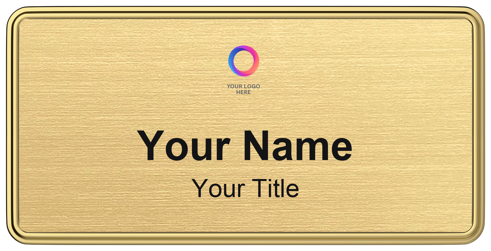 Brushed Gold, Gold Frame name badge template